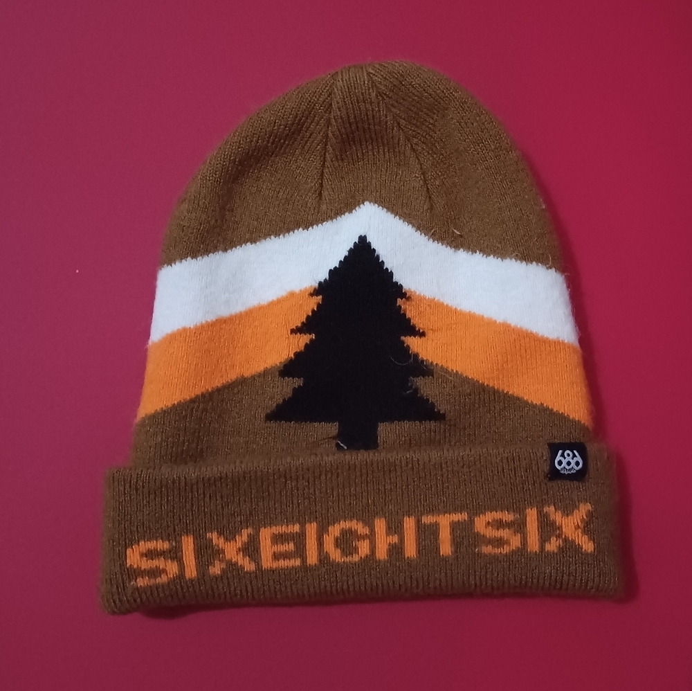 686 standard roll up beanie Brown & Orange one size